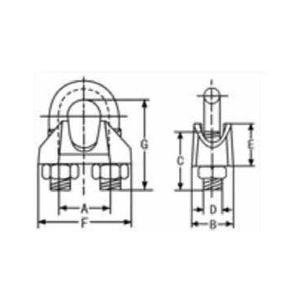 DIN 741 GALVANIZED MALLEABLE WIRE ROPE CLIPS