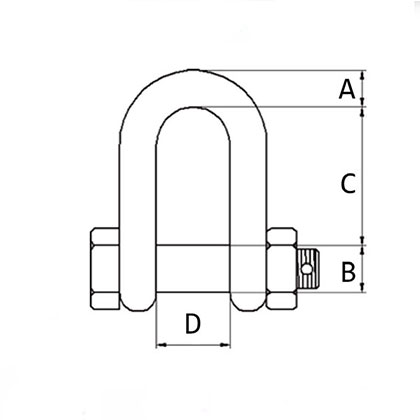 GRADE S D SHACKLES WITH SAFETY PINS